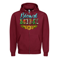 Burgundy blessed mimi Zipper Hoodie - BarkalooDesign