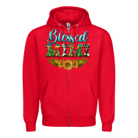 Red blessed mimi Zipper Hoodie - BarkalooDesign