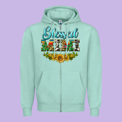 Blessed Mimi Zipper Hoodie Designed By Barkaloodesign