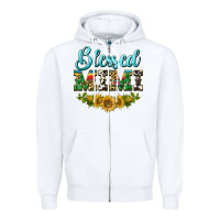 White blessed mimi Zipper Hoodie - BarkalooDesign