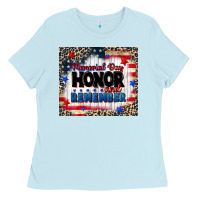 Baby Blue memorial day honor and remember Ladies Tee - CowGirlArtShop