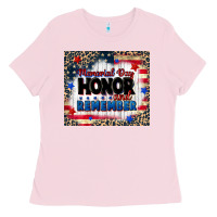 Bubblegum Pink memorial day honor and remember Ladies Tee - CowGirlArtShop