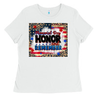 White memorial day honor and remember Ladies Tee - CowGirlArtShop
