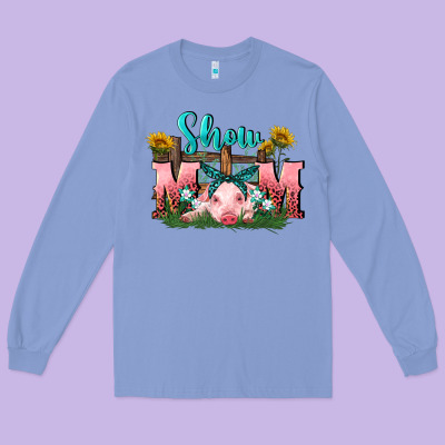 Show Mom Pig Mother's Day Long Sleeve Tee Designed By Fadigitalartstudio