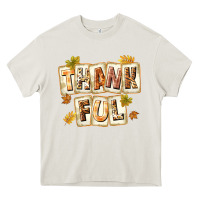 Cream Thankful with Plate Heavy Core Tee - texasbilliewilder