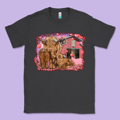 Valentine's Day Mama Cow And Baby Cows Classic Tee Designed By Ranaportraitstore