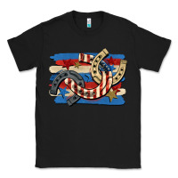 Black 4th of july horseshoe Classic Tee - CowGirlArtShop
