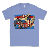Colony Blue 4th of july horseshoe Classic Tee - CowGirlArtShop