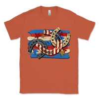 Copper 4th of july horseshoe Classic Tee - CowGirlArtShop
