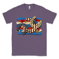 Lavender 4th of july horseshoe Classic Tee - CowGirlArtShop