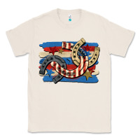 Natural 4th of july horseshoe Classic Tee - CowGirlArtShop