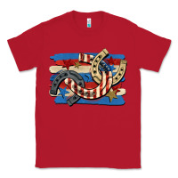 Red 4th of july horseshoe Classic Tee - CowGirlArtShop