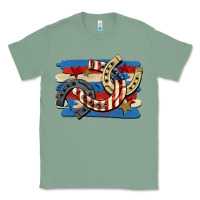 Sage 4th of july horseshoe Classic Tee - CowGirlArtShop