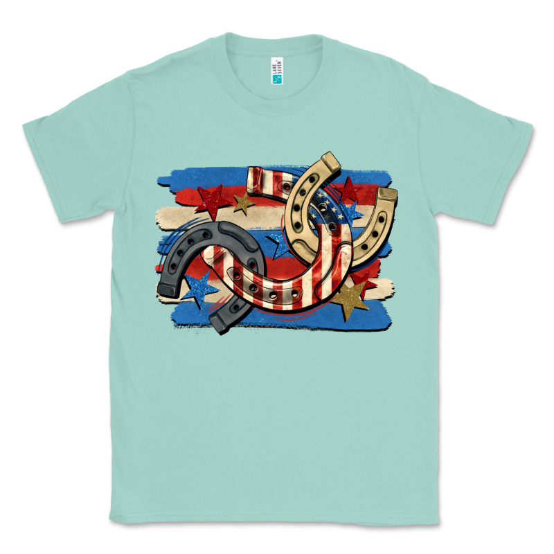 4th Of July Horseshoe Classic Tee by CowGirlArtShop | Teevron