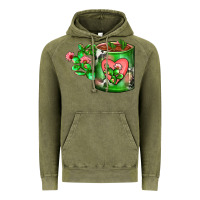 Vintage Olive Cactus Coffee cup Vintage Hoodie - FaDigitalArtStudio