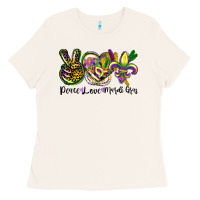 Peace Love Mardi Gras Ladies Tee | Teevron
