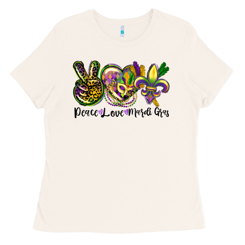 Peace Love Mardi Gras Ladies Tee by CowGirlArtShop | Teevron
