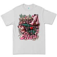 Dove Grey Boots never broke my heart Premium Tee - HowdyJamesFarm