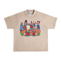 French Oak All American Mama Cow Flowers Urban Heavy Tee - CowCowDesign