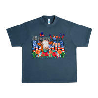 Midnight Navy All American Mama Cow Flowers Urban Heavy Tee - CowCowDesign