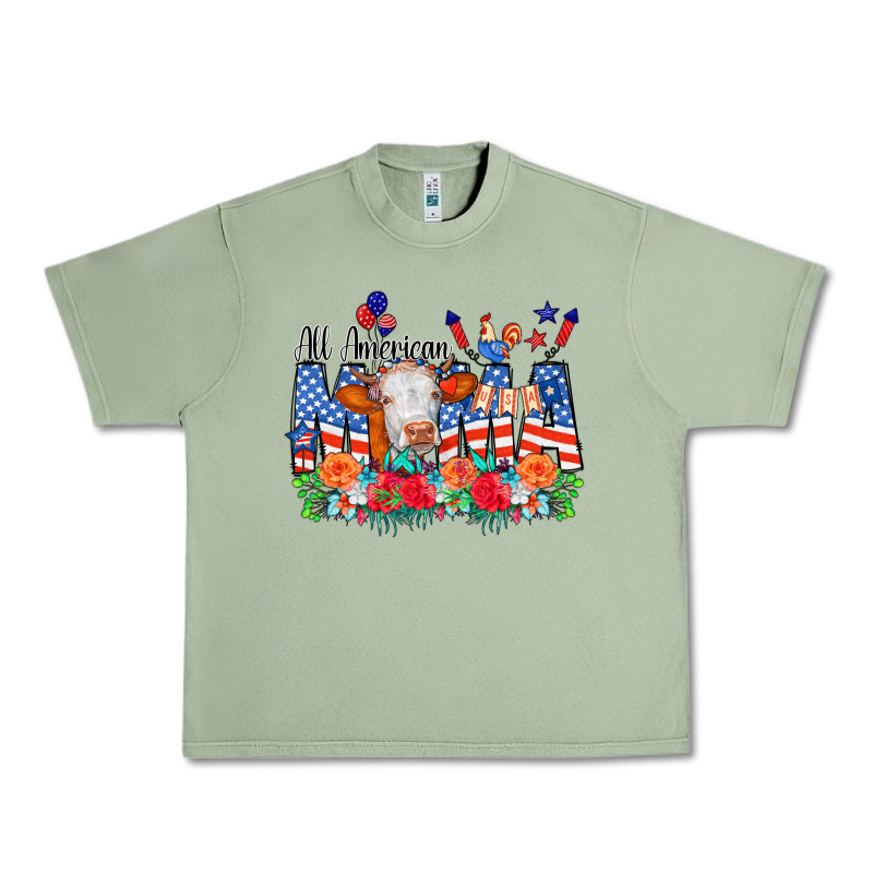 All American Mama Cow Flowers Urban Heavy Tee by CowCowDesign | Teevron