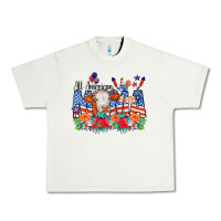 Pistachio All American Mama Cow Flowers Urban Heavy Tee - CowCowDesign