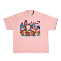 Salmon All American Mama Cow Flowers Urban Heavy Tee - CowCowDesign