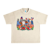 Sandshell All American Mama Cow Flowers Urban Heavy Tee - CowCowDesign