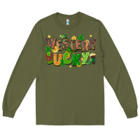Army Green western lucky St. Patricks Day Long Sleeve Tee - FaDigitalArtStudio