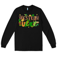 Black western lucky St. Patricks Day Long Sleeve Tee - FaDigitalArtStudio