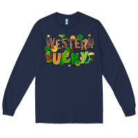 Navy western lucky St. Patricks Day Long Sleeve Tee - FaDigitalArtStudio