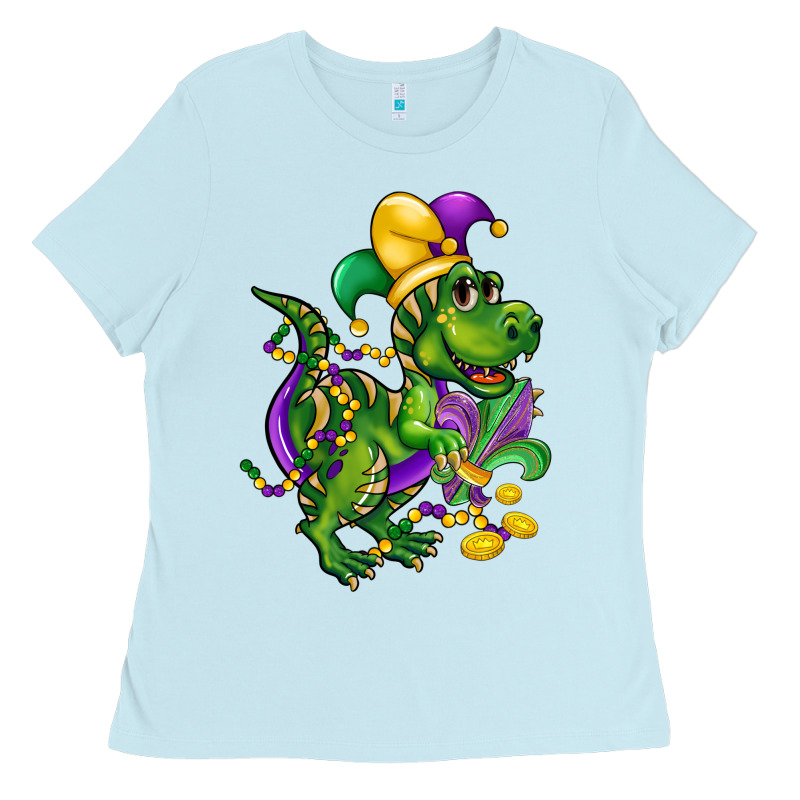Mardi Gras Trex Ladies Tee by CowGirlArtShop | Teevron