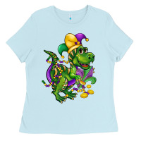 Baby Blue mardi gras trex Ladies Tee - CowGirlArtShop