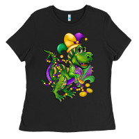 Black mardi gras trex Ladies Tee - CowGirlArtShop