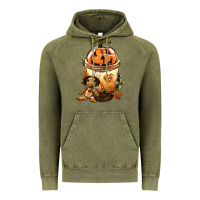 Vintage Olive Halloween Jack O Lantern Bobba Cup Vintage Hoodie - FaDigitalArtStudio
