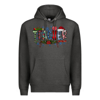 Charcoal Heather Teacher Christmas Premium Hoodie - CowhideDigitalArt
