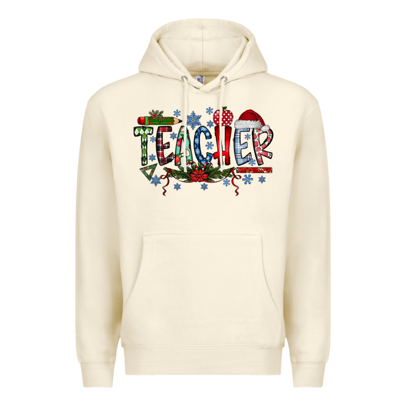 Teacher Christmas Premium Hoodie by CowhideDigitalArt | Teevron