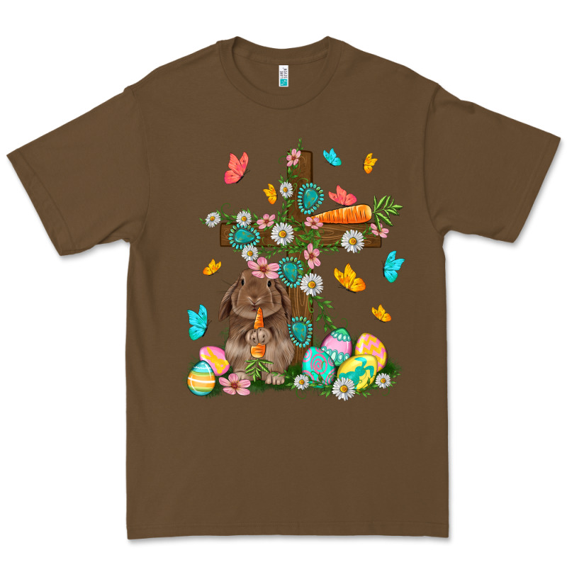 Western Rabbit With Cross Easter Day Premium Tee by HowdyJamesFarm | Teevron