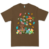 Cacao Western Rabbit with Cross Easter Day Premium Tee - HowdyJamesFarm