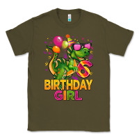Army Green 6th birthday girl t rex pink Classic Tee - CowGirlArtShop