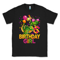 Black 6th birthday girl t rex pink Classic Tee - CowGirlArtShop