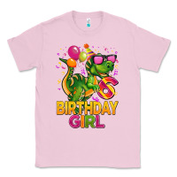 Bubblegum Pink 6th birthday girl t rex pink Classic Tee - CowGirlArtShop