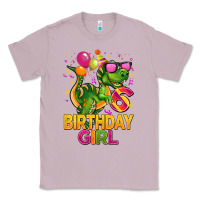 Lilac 6th birthday girl t rex pink Classic Tee - CowGirlArtShop