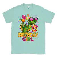 Seafoam 6th birthday girl t rex pink Classic Tee - CowGirlArtShop