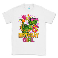 White 6th birthday girl t rex pink Classic Tee - CowGirlArtShop