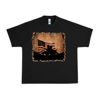 Black America Western Cowboy and Cowgirl Leopard Frame Urban Heavy Tee - CowCowDesign