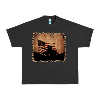 Pigment Black America Western Cowboy and Cowgirl Leopard Frame Urban Heavy Tee - CowCowDesign