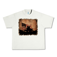Pistachio America Western Cowboy and Cowgirl Leopard Frame Urban Heavy Tee - CowCowDesign