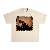 Sandshell America Western Cowboy and Cowgirl Leopard Frame Urban Heavy Tee - CowCowDesign