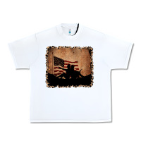 White America Western Cowboy and Cowgirl Leopard Frame Urban Heavy Tee - CowCowDesign